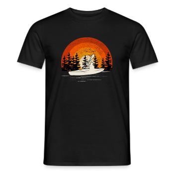 Coucher de soleil Kayak Canoë Nautique Sports Nautiques - T-shirt homme - noir - Devant - AI Model Male 178 light (178cm)