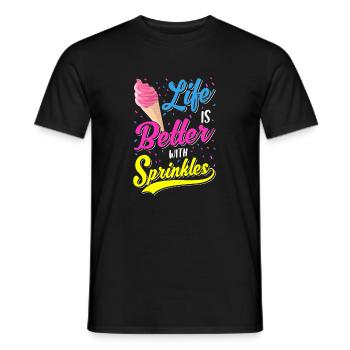 Life Is Better With Sprinkles Ein Sommer Eiscreme - Männer T-Shirt - Schwarz - Vorne - AI Model Male 178 light (178cm)
