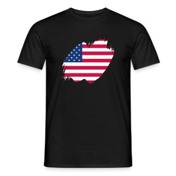 USA Flagge Amerika Fahne Stars & Stripes Patriot - Männer T-Shirt - Schwarz - Vorne - AI Model Male 178 light (178cm)