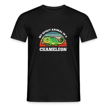 Retro Vintage My Spirit Animal Is A Chameleon - Men's T-Shirt - black - Front - AI Model Male 178 light (178cm)