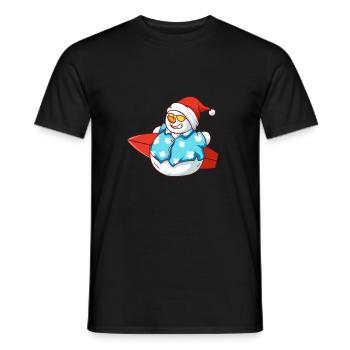 Noël Été Schnemann Surfboard Surfer - T-shirt homme - noir - Devant - AI Model Male 178 light (178cm)