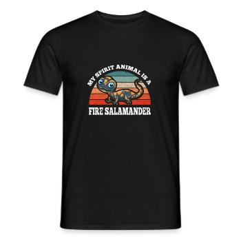 Feuersalamander Mon Animal Une salamandre de feu - T-shirt homme - noir - Devant - AI Model Male 178 light (178cm)