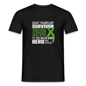 Transplant Survivor Organ Surgery Heart Recipient - Men's T-Shirt - black - Front - AI Model Male 178 light (178cm)