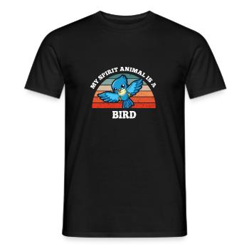 Retro Vintage My Spirit Animal Is A Bird - Men's T-Shirt - black - Front - AI Model Male 178 light (178cm)