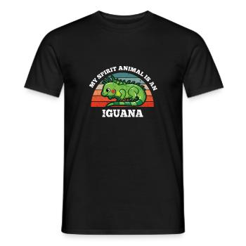 Retro Vintage My Spirit Animal Is An Iguana - Men's T-Shirt - black - Front - AI Model Male 178 light (178cm)
