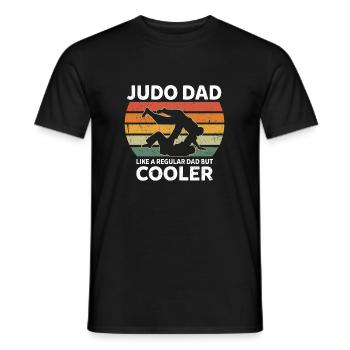 Retro Judo Dad Like A Regular Dad But Cooler - Men's T-Shirt - black - Front - AI Model Male 178 light (178cm)