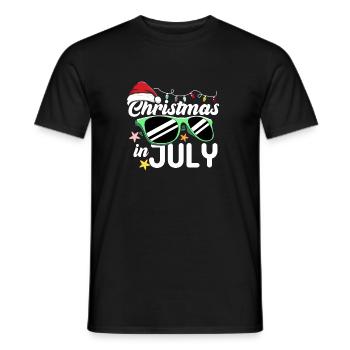 Noël Été Santa Beach Sun Holiday X-Mas - T-shirt homme - noir - Devant - AI Model Male 178 light (178cm)