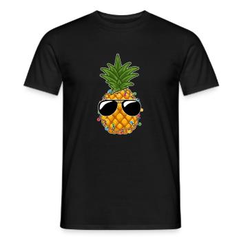 Tropical Fruit Pineapple Christmas In July Summer - Men's T-Shirt - black - Front - AI Model Male 178 light (178cm)