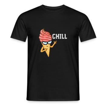 Chill Ice Cream Cone Drôle De Crème Glacée Pun Lover - T-shirt homme - noir - Devant - AI Model Male 178 light (178cm)