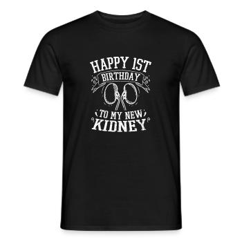 Kidney Organ Happy 1st Birthday To My New Kidney - Men's T-Shirt - black - Front - AI Model Male 178 light (178cm)