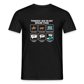 Équitation Sports équestres Chevaux Amateurs de chevaux Cavaliers - T-shirt homme - noir - Devant - AI Model Male 178 light (178cm)