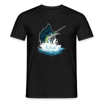 Poisson d’eau profonde Créatures marines Espadon Océan - T-shirt homme - noir - Devant - AI Model Male 178 light (178cm)