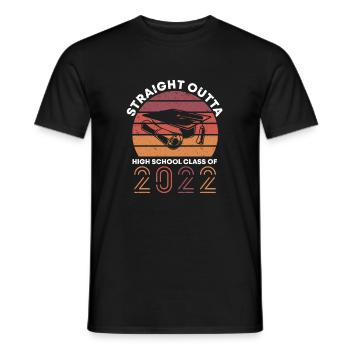 Straight Outta High School Class Of 2022 Graduate - Men's T-Shirt - black - Front - AI Model Male 178 light (178cm)
