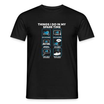 Things I Do In My Spare Time Motorcycle Biker Bike - Men's T-Shirt - black - Front - AI Model Male 178 light (178cm)