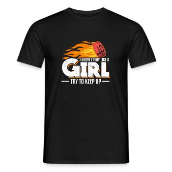 Je sais que je joue comme une fille essayer de garder le hockey - T-shirt homme - noir - Devant - AI Model Male 178 light (178cm)