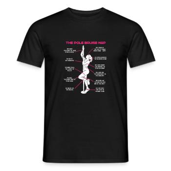 The Pole Bruise Map Funny Pole Dancer Dancing - Men's T-Shirt - black - Front - AI Model Male 178 light (178cm)