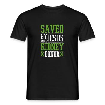 Organ Recipient Saved By Jesus And A Kidney Donor - Men's T-Shirt - black - Front - AI Model Male 178 light (178cm)