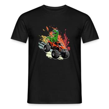 Monster Truck T-Rex Dinosaure Monster Truck Voiture - T-shirt homme - noir - Devant - AI Model Male 178 light (178cm)
