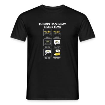 Things I Do In My Spare Time Funny Dirt Bike Lover - Men's T-Shirt - black - Front - AI Model Male 178 light (178cm)
