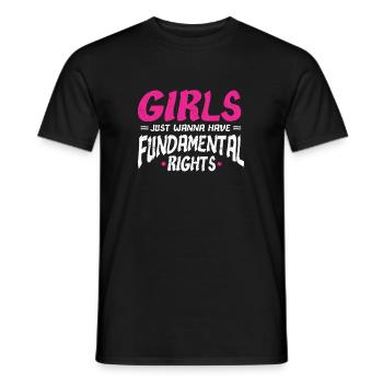 Girls Just Wanne Have Frauenrechte Feminismus - Männer T-Shirt - Schwarz - Vorne - AI Model Male 178 light (178cm)