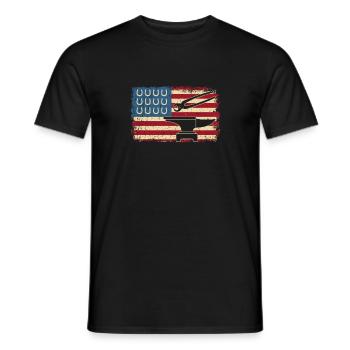 Drapeau des États-Unis Patriot America Farrier - T-shirt homme - noir - Devant - AI Model Male 178 light (178cm)