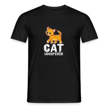 Funny Cat Lover Cat Whisperer Kitten Meow Cats - Men's T-Shirt - black - Front - AI Model Male 178 light (178cm)