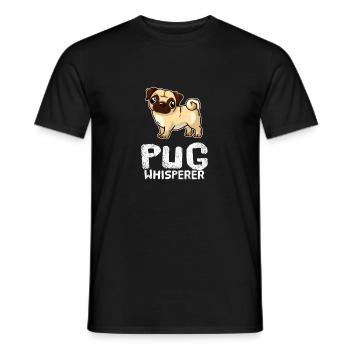 Funny Pug Lover Pug Whisperer Funny Dog Owner - Men's T-Shirt - black - Front - AI Model Male 178 light (178cm)