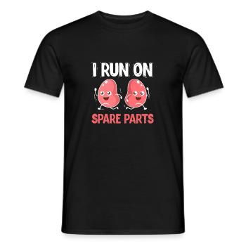 I Run On Spare Parts Kidney Transplant Organ - Men's T-Shirt - black - Front - AI Model Male 178 light (178cm)
