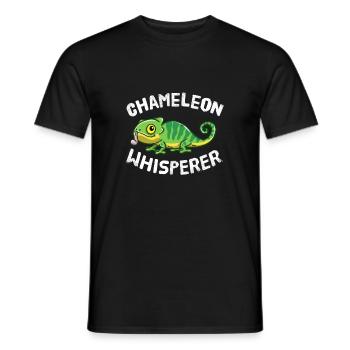 Funny Chameleon Lover Chameleon Whisperer - Men's T-Shirt - black - Front - AI Model Male 178 light (178cm)