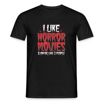 I Like Horror Movies And Maybe Like Three People - Men's T-Shirt - black - Front - AI Model Male 178 light (178cm)