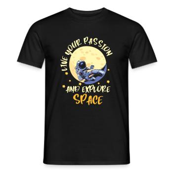 Space Shuttle Schwerelos Stern Planet - Männer T-Shirt - Schwarz - Vorne - AI Model Male 178 light (178cm)