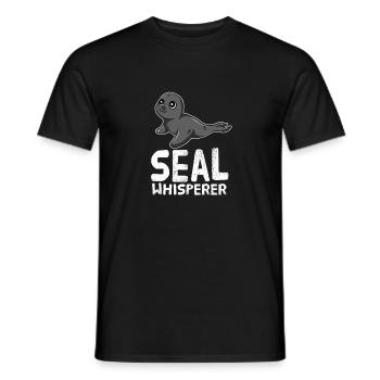 Funny Seal Lover Seal Whisperer - Men's T-Shirt - black - Front - AI Model Male 178 light (178cm)