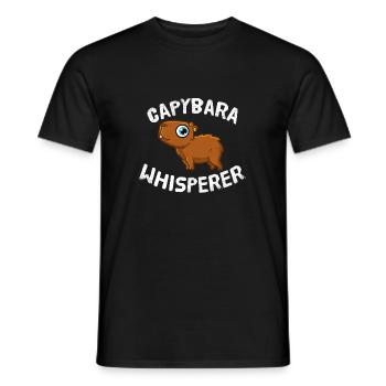 Funny Capybara Lover Capybara Whisperer - Men's T-Shirt - black - Front - AI Model Male 178 light (178cm)