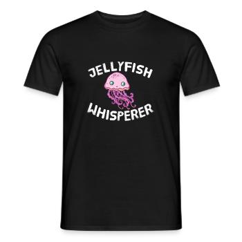 Méduses Chuchoteurs Animaux Amoureux des animaux Méduses Méduses - T-shirt homme - noir - Devant - AI Model Male 178 light (178cm)