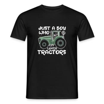 Just A Boy Who Loves Tractor Farm Tractor Lovers - Men's T-Shirt - black - Front - AI Model Male 178 light (178cm)