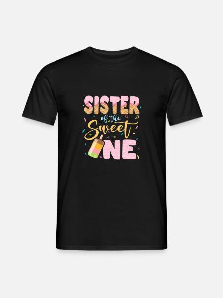 Eiscreme Liebhaber Geschwister Sprüche Schwester - Männer T-Shirt - Schwarz