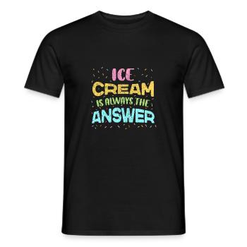 Crème glacée Dictons drôles Gaufre Crème glacée Nourriture - T-shirt homme - noir - Devant - AI Model Male 178 light (178cm)