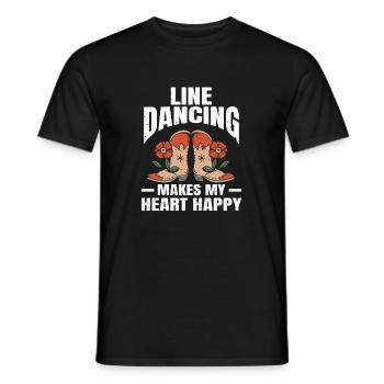Line Dance Wester Dancing Musique Country - T-shirt homme - noir - Devant - AI Model Male 178 light (178cm)