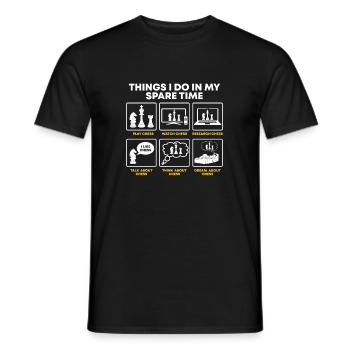 Joueur d’échecs Jeu de société Jeu de puzzle - T-shirt homme - noir - Devant - AI Model Male 178 light (178cm)