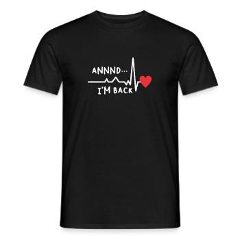 Énonciations drôles patient de l'hôpital de chirurgie cardiaque - T-shirt homme - noir - Devant - AI Model Male 178 light (178cm)