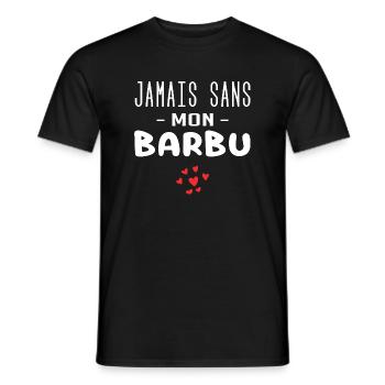 jamais sans mon barbu - T-shirt homme - noir - Devant - AI Model Male 178 light (178cm)