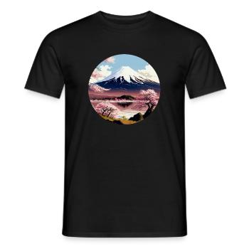 Fuji - Männer T-Shirt - Schwarz - Vorne - AI Model Male 178 light (178cm)