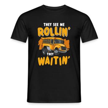Bus Beruf Arbeit Transport - Männer T-Shirt - Schwarz - Vorne - AI Model Male 178 light (178cm)