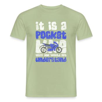 Piste de moto Son - T-shirt homme - vert sauge - Devant - AI Model Male 178 light (178cm)