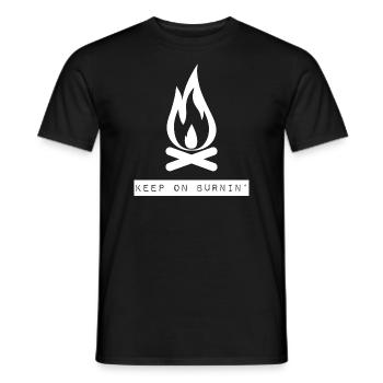Keep on burnin '- Cozy campfire - Men's T-Shirt - black - Front - AI Model Male 178 light (178cm)