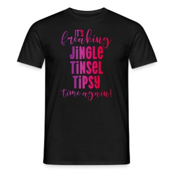 Freaking jingle guirlandes tipsy time noël Noël - T-shirt homme - noir - Devant - AI Model Male 178 light (178cm)