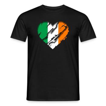 Ireland Flag Heart Vintage Irish Flag Dublin - Men's T-Shirt - black - Front - AI Model Male 178 light (178cm)