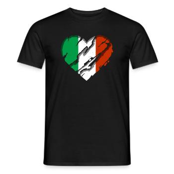 Italien Fahne Herz Italienische Fahne Used Look - Männer T-Shirt - Schwarz - Vorne - AI Model Male 178 light (178cm)