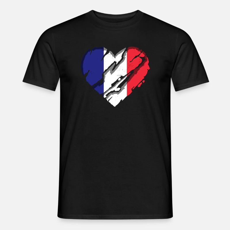 France Drapeau utilisé Look Drapeau français - T-shirt homme - noir