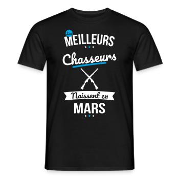 Les meilleurs chasseurs naissent en Mars - T-shirt homme - noir - Devant - AI Model Male 178 light (178cm)